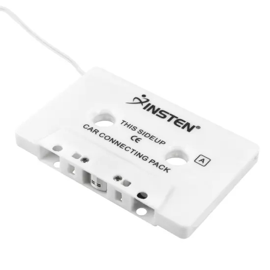 Insten Universal Car Audio Cassette Adapter, White for Apple iPad Mini 5 iPad Air 2019 iPhone 6 6s Samsung Galaxy S10 S10+ S9 S9+ Plus S8 S7 Note 5 4 LG K20 Plus K8v K7 Stylo 3 G4 G3 HTC One M7 M8 M9 {5}
