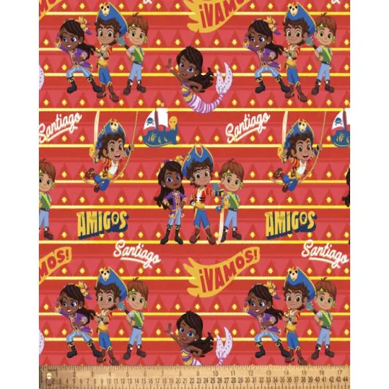 Santiago of the Seas Amigos Nickelodeon Licensed By David Textiles Digital Cotton Print Fabric | By the Yard | Sewing and Crafting | 44 inches wide {1}