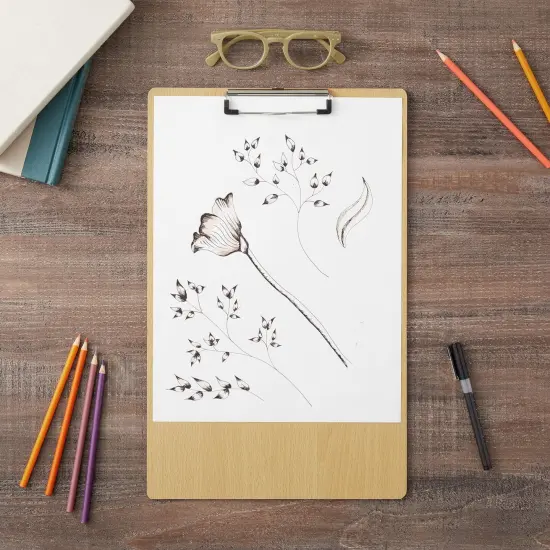 Extra Large 11x17 Clipboard with Low-Profile Clip, Wooden Vertical Clip Board Brown {4}