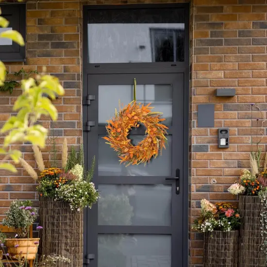 24'' Autumn Fall Wreath (Orange) {5}