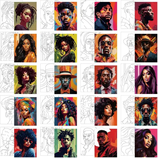 20 Pcs Stretched Pre Drawn Canvas - 8 x 10'' (Cool) {1}