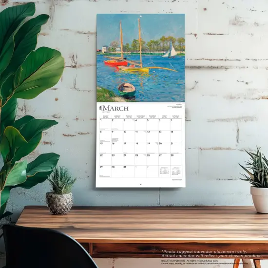 Impressionists | 2026 12 x 24 Inch (Hanging) Monthly Square Wall Calendar | Plastic-Free {5}