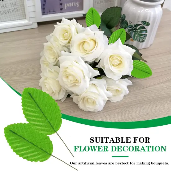 200 Pcs Green Silk Artificial Leaves {3}