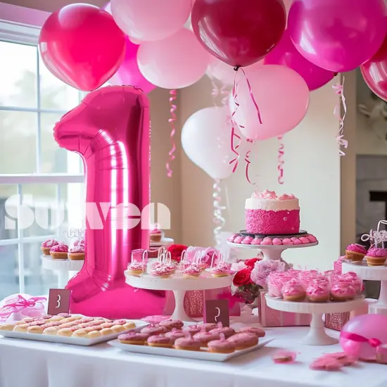 40 Inch Hot Pink Large Number 1 Balloon {2}