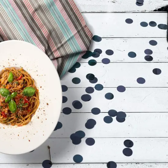 Black Metallic Glitter Foil Confetti 1.8oz - 0.6inch Round Table Confetti Dots {2}