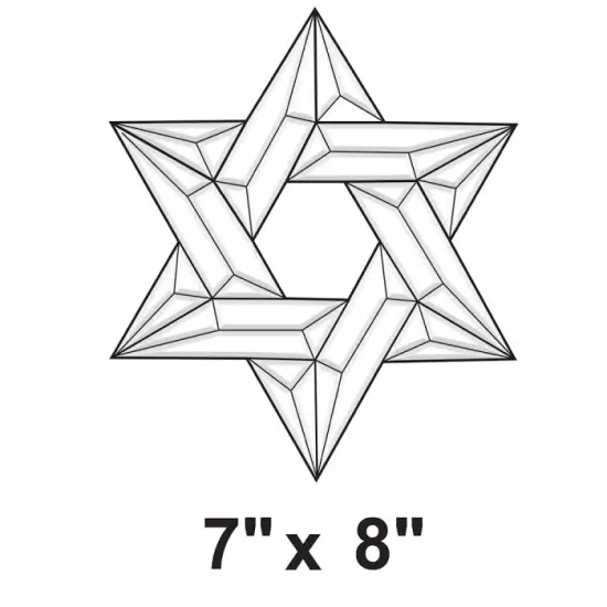 7" X 8" Exquisite Clear Glass Star of David Bevel Cluster EC210 {2}