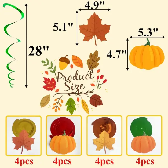 Fall Pumpkin and Maple Leaf Hanging Swirls {2}