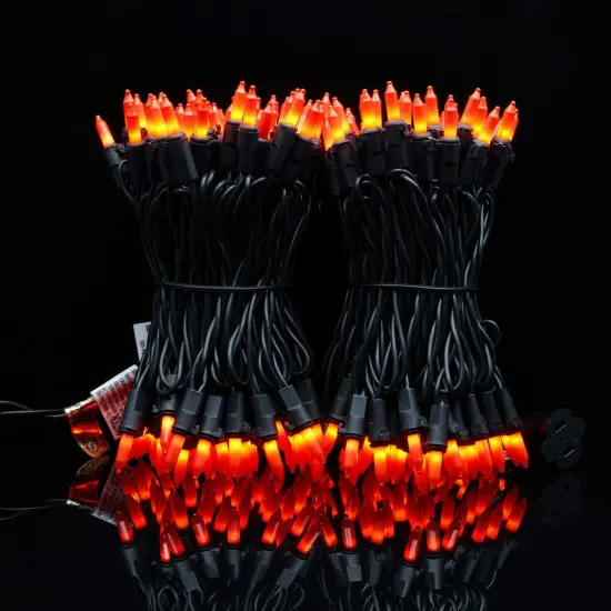 200 Orange String Lights with Black Wire for Halloween {2}