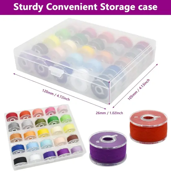 50pcs 25 Colors Sewing Thread Set with Matching Bobbins {3}