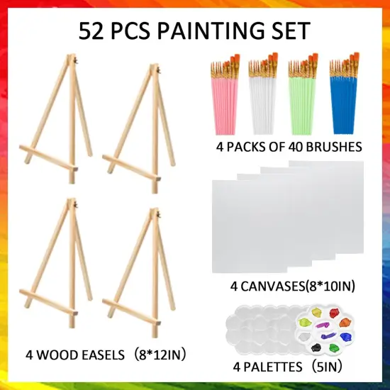 52 Pcs Art Canvas Painting Kit Supplies Set for Kids {2}
