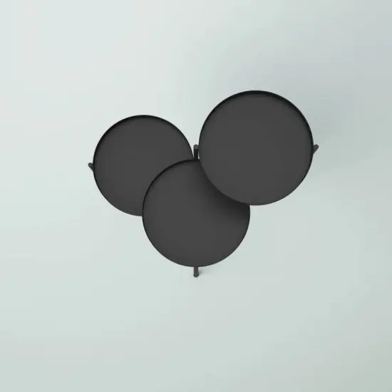 Modern 3 Tier Metal Plant Stand with Rotating Trays Indoor Flower Pot Holder Fully Assembled Dark Grey {3}