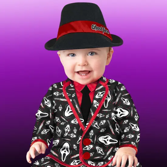 Adorable Toddler Ghost Face Party Suit Costume with Hat {5}