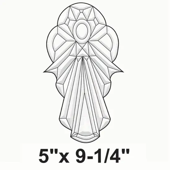 5" x 9-1/4" Exquisite Clear Glass Angel Bevel Cluster EC207 {2}