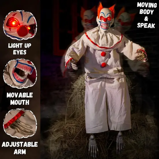 Halloween Animatronic Sitting Clown {2}