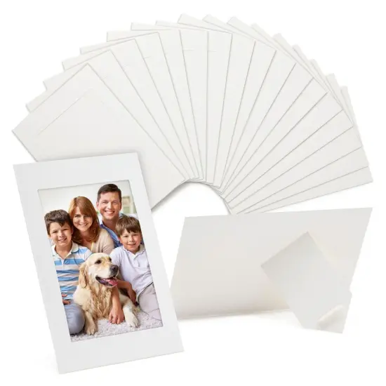 50 Pack White Paper Picture Frames for 4x6 Inserts, Cardboard Photo Easels for DIY, Classroom Crafts {1}