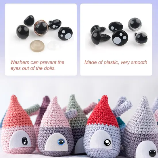 84pcs Safety Eyes and Noses with Washers - 6mm to 14mm {4}