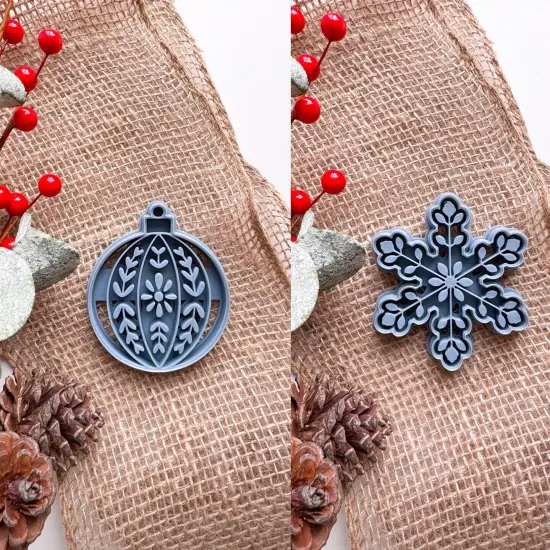 Scandinavian Folk Christmas Ornament Clay Cutters | Snowflake | Ornament {2}
