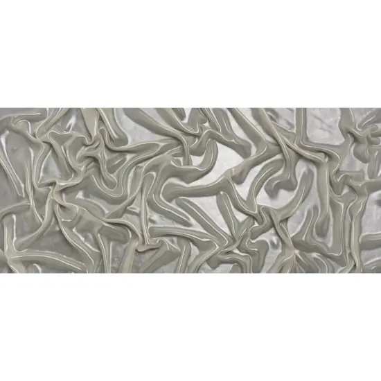 1 Yard Silver on Beige Liquid Sheen Metallic Polyester Chiffon Sheer Fabric 60" Width {4}