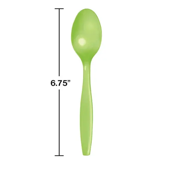 288 pc Bulk Fresh Lime Green Plastic Spoons {2}