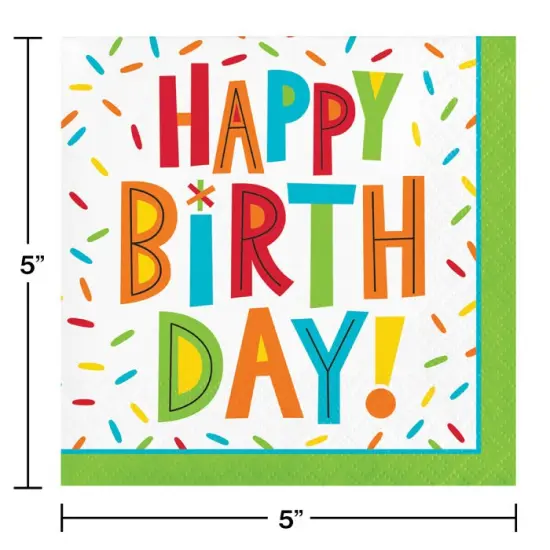 192 pc Bulk Birthday Fun Paper Beverage Napkins {2}