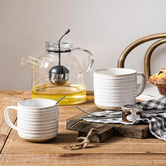 Coffee Mugs 12 oz, Ceramic Mug Set, Housewarming Wedding Present {4}