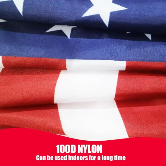 American Flag 3x5 Ft for Indoor, Made in USA 4 Brass Grommets USA Flags - Fade Reistant printing Indoor American Flag - Hanging American Flags for Room/Indoor/Bedroom/Dorm/Wall American Flag {3}