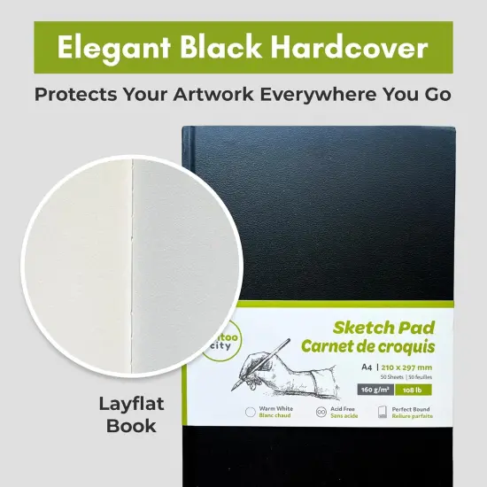 A4 Sketchbook (210x297mm / 100 Pages) Professional Grade Artists Sketch Book {5}