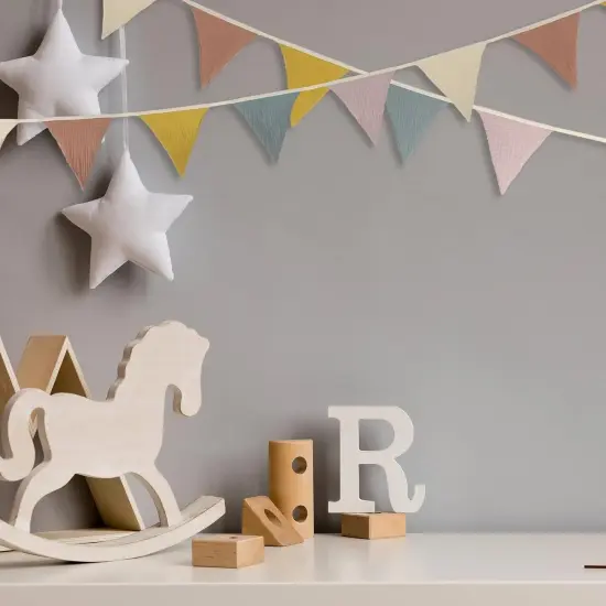 15.5 ft Party Pennant Banner Flags, 2 Pcs Nursery Garland Triangle Bunting Flag Baby Banner for Nursery Decor Baby Birthday Boho Wedding Shower Party Event, Each 7.75 ft(Rainbow Color) {4}