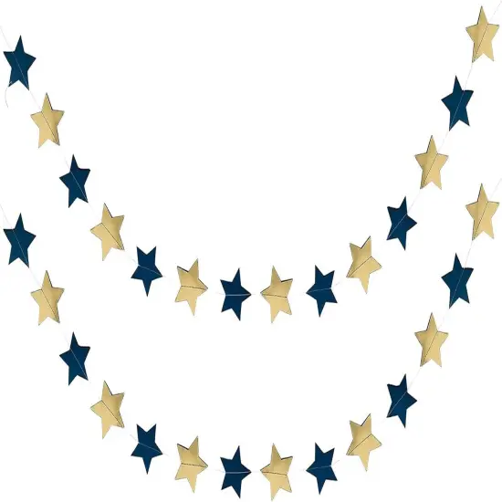 30 Feet Navy Blue Gold Party Decorations {4}