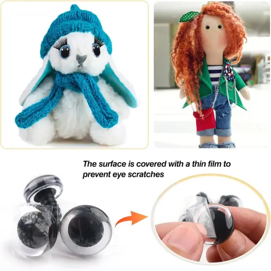 14pcs Plastic Glitter Safety Eyes with Eyelashes - 20mm {4}