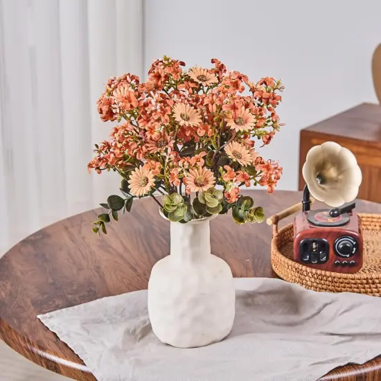 7pcs Artificial Fall Flowers - Orange {3}