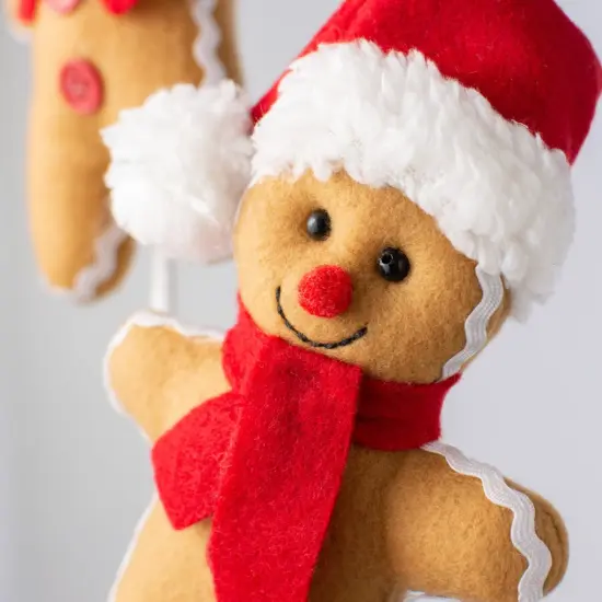 25" Plush Gingerbread Man Spray - Christmas Wreath, Christmas Tree and Garland Decor {2}