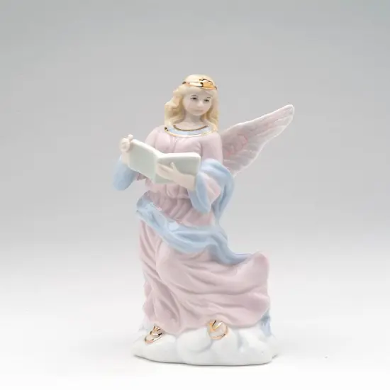 Ceramic Angel Holding Book Figurine, Religious D&eacute;cor, Religious Gift, Church D&eacute;cor, Church Gift, Baptism Gift {2}