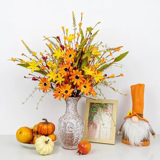 12 PCS Fall Flower Picks - 17 Inches {3}