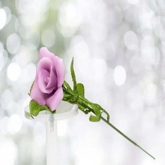 Ceramic Purple Rose Flower - Set of 2, Wedding Decor, Romantic Decor, Gift for Her, Gift for Mom {2}