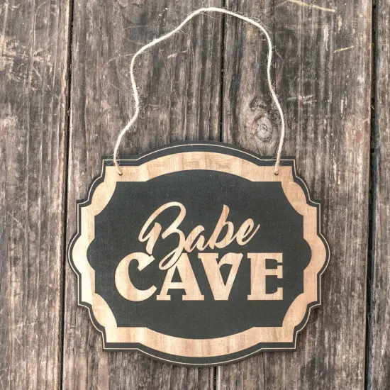 Babe Cave - Black Door Sign {2}