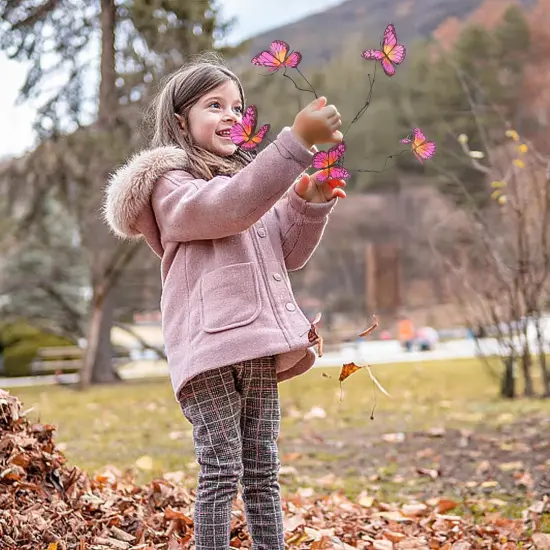 8 Pack 5-head Artificial Butterfly Branches {4}