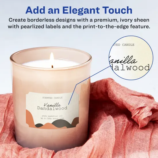 Avery Pearlized Ivory Rectangle Scalloped Labels with Sure Feed Technology, Print-to-the-Edge, 2" x 3" {2}