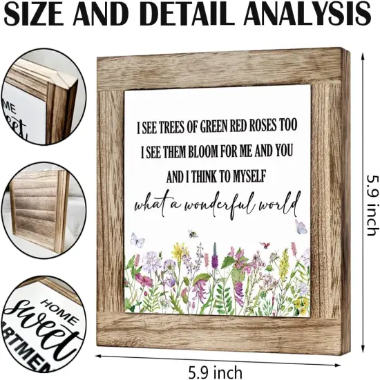 Spring Decor, Wooden Box Signs for Home Decor, Flower Sign Wall Decor {2}
