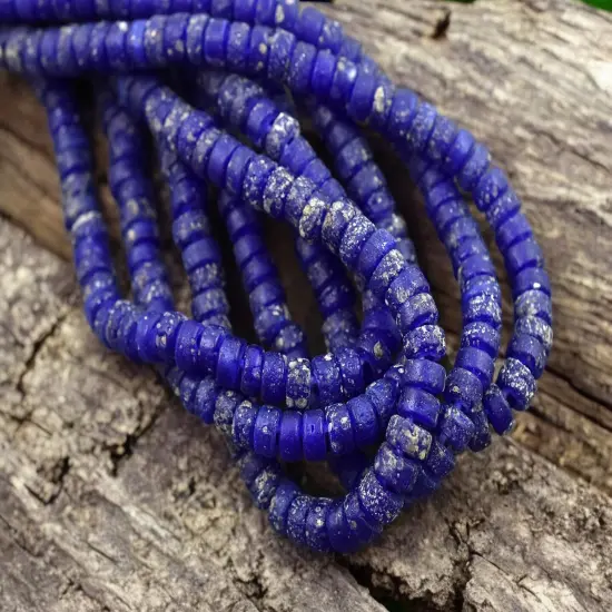 6x3mm Aged Lapis Indonesian Heishi Beads (20" Strand) {3}