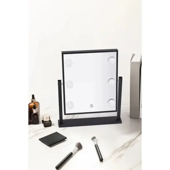 Black 6 LED Hollywood Vanity Mirror {5}