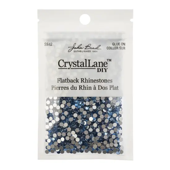 Crystal Lane DIY SS12 Glass Flatback Rhinestones, 2880pcs Light Sapphire {3}