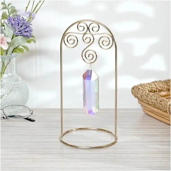 Bard's Arched Gold-toned Ornament Stand, Small Scroll, 8" H x 3.75" W x 3.75" D {4}