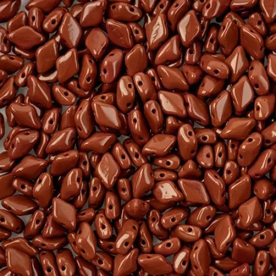 Matubo 2-Hole Czech Glass Opaque Gemduo Beads, 50g Chocolate {1}