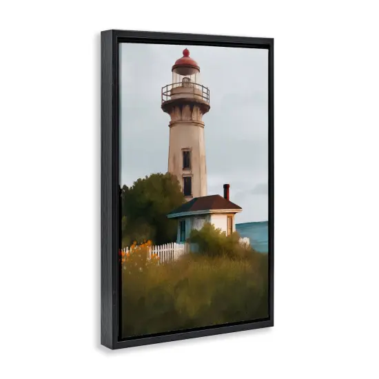 Stupell Industries Scenic Summer Lighthouse View Floating Frame Design by Elizabeth Medley {3}