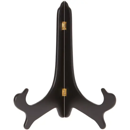 Bard's Hinged Black MDF Wood Plate Stand, 14" H x 11" W x 8" D (For 13" to 17" Plates) {1}