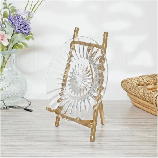 Bard's Satin Gold-toned Metal Easel, 7" H x 4.25" W x 4.5" D {4}