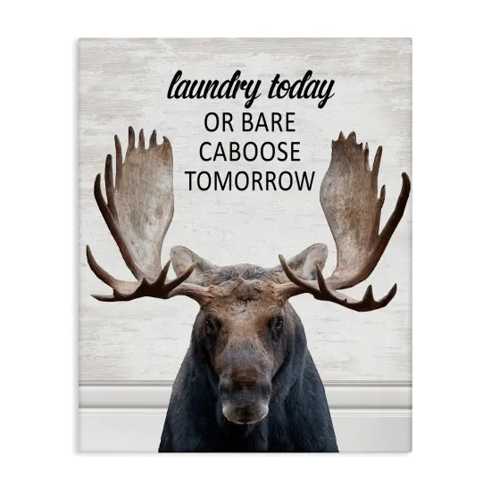Stupell Industries Laundry Today Bare Caboose Tomorrow Canvas Design by Lettered and Lined {1}