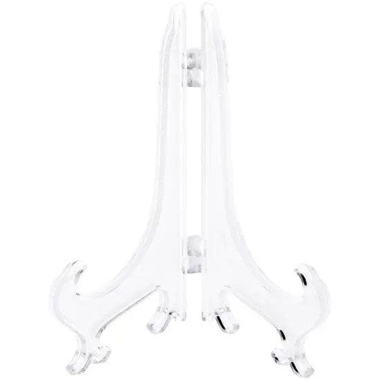 Bard's Hinged Clear Plastic Plate Stand, 5" H x 4" W x 3.5" D (For 5" - 7.5" Plates) {1}