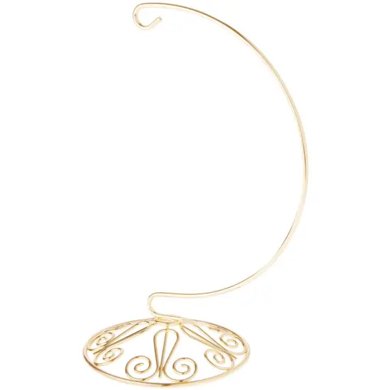 Bard's Ornate Gold-toned Ornament Stand, Medium, 8.25" H x 4" W x 4" D {1}